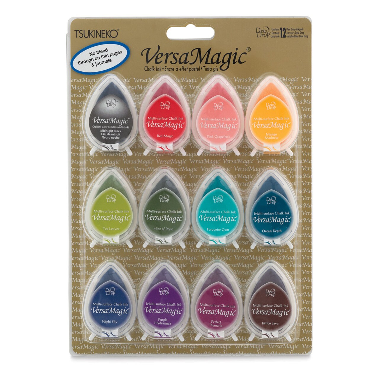 Tsukineko VersaMagic Dew Drop Ink Pads - Set of 12, Assorted Colors